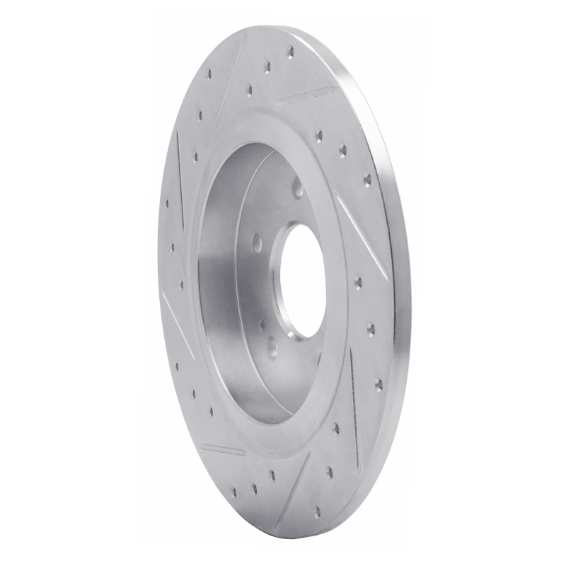 Hyundai Santa Fe Brake Rotor (1) - Rear Right - R1 Concepts - Drilled & Slotted - Silver - `19-`25